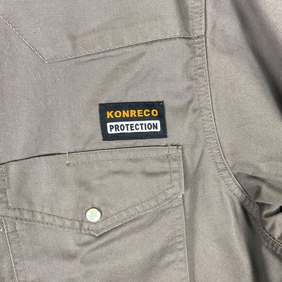 KONRECO Flame Resistant HRC2 Men's Shirt Button Down (Pearl Snap) Great Cond. XL - Picture 4 of 13